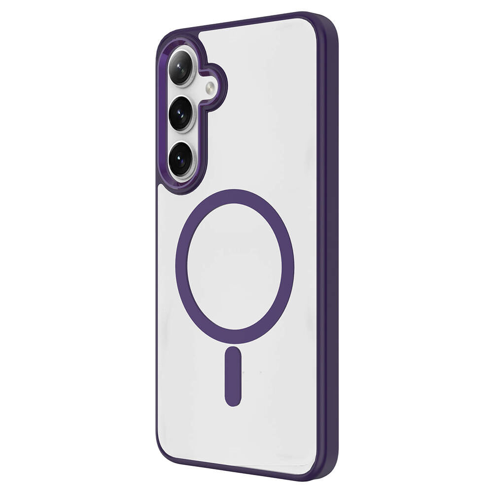 Galaxy S24 Kılıf M-safe Şarj Özellikli Zore Krom M-safe Silikon Kılıf