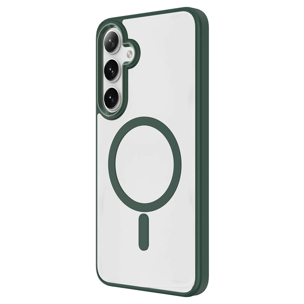 Galaxy S24 Kılıf M-safe Şarj Özellikli Zore Krom M-safe Silikon Kılıf