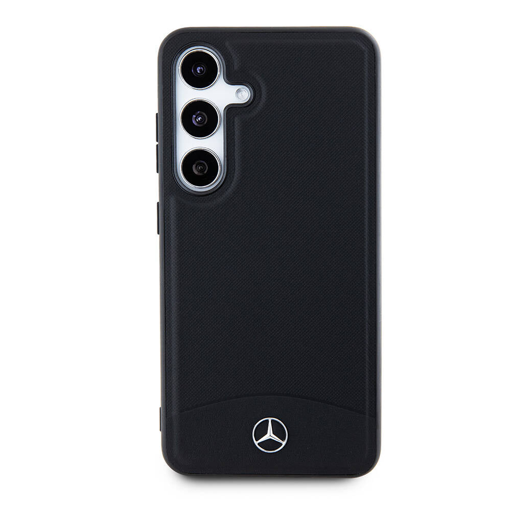 Galaxy S24 Kılıf Mercedes Benz Orijinal Lisanslı M-safe Şarj Özellikli Deri Dokumalı Sade Kılıf