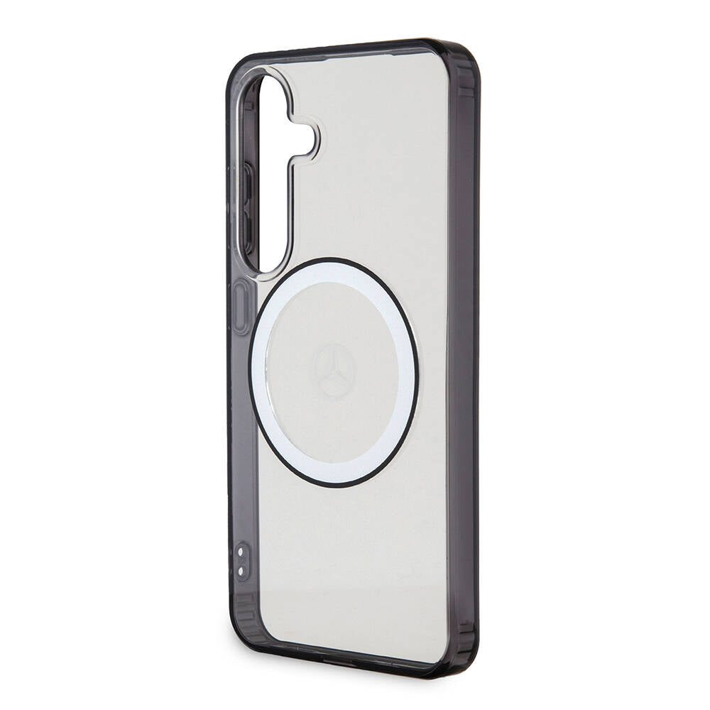 Galaxy S24 Kılıf Mercedes Benz Orijinal Lisanslı M-safe Şarj Özellikli PC TPU Transparan Black Ring Kılıf