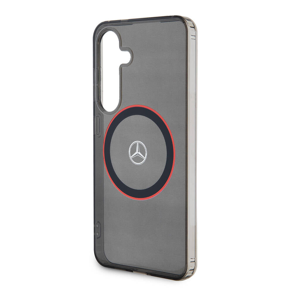 Galaxy S24 Kılıf Mercedes Benz orijinal Lisanslı M-safe Şarj Özellikli IML Yıldız Logolu Red Ring Kılıf
