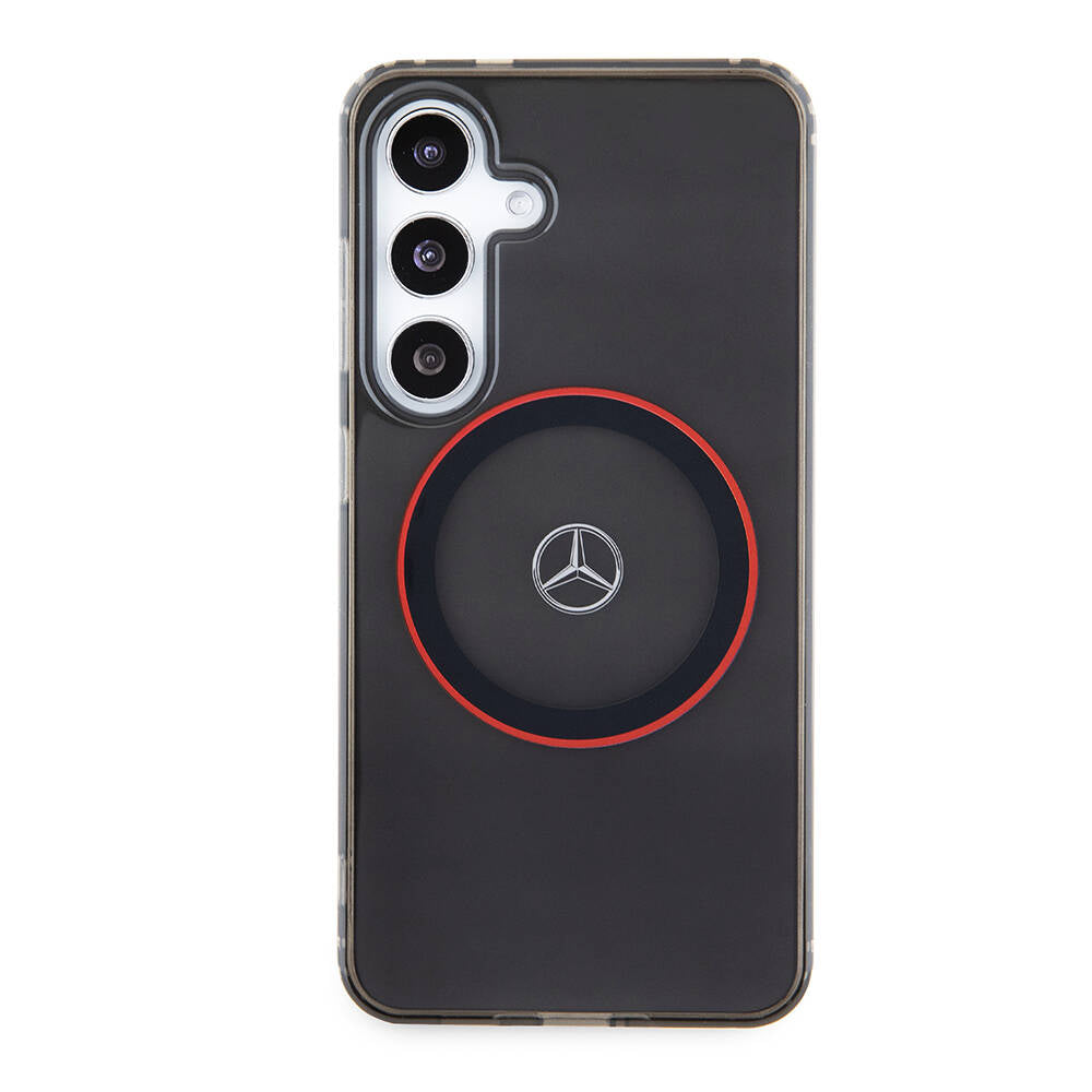 Galaxy S24 Kılıf Mercedes Benz orijinal Lisanslı M-safe Şarj Özellikli IML Yıldız Logolu Red Ring Kılıf