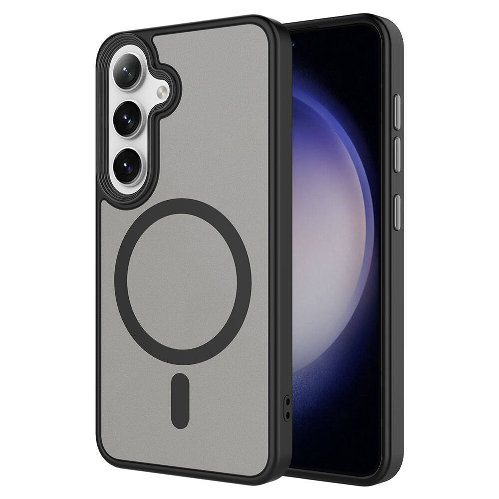 Galaxy S24 Kılıf Sert PC Arka Yüzey Wireless Şarj Özellikli Zore Flet M-safe Kılıf