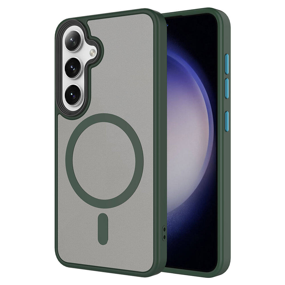 Galaxy S24 Kılıf Sert PC Arka Yüzey Wireless Şarj Özellikli Zore Flet M-safe Kılıf