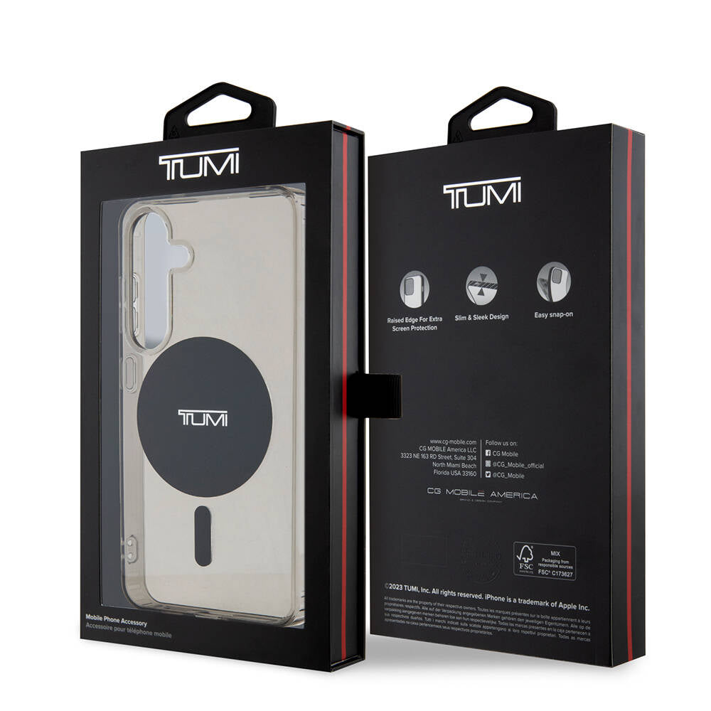 Galaxy S24 Kılıf TUMI Orijinal Lisanslı M-safe Şarj Özellikli Airbag Köşeli Transparan Plain Kılıf