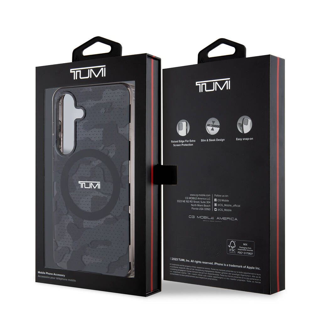 Galaxy S24 Kılıf TUMI Orijinal Lisanslı M-safe Şarj Özellikli Buzlanmış Saydam Ağ Kamuflajı Desenli Kılıf