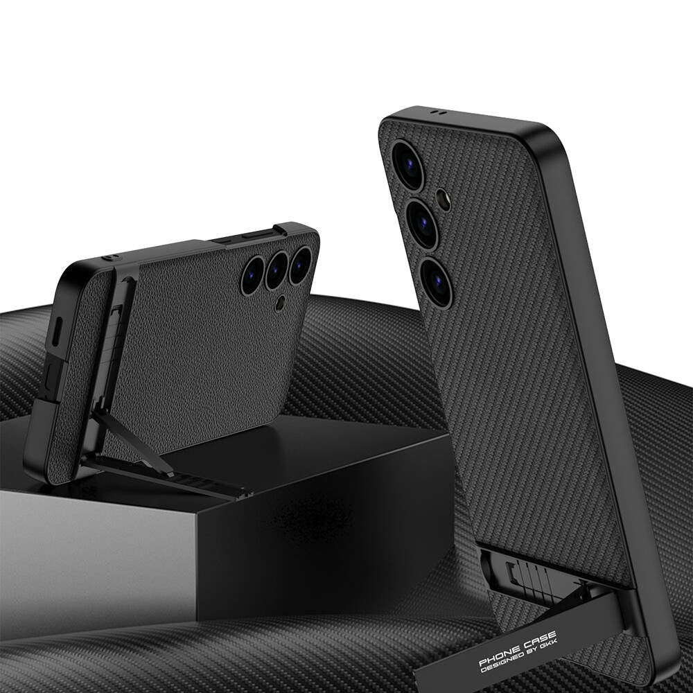 Galaxy S24 Kılıf Zore Kamera Korumalı Leather Dikey Standlı Ays Kılıf