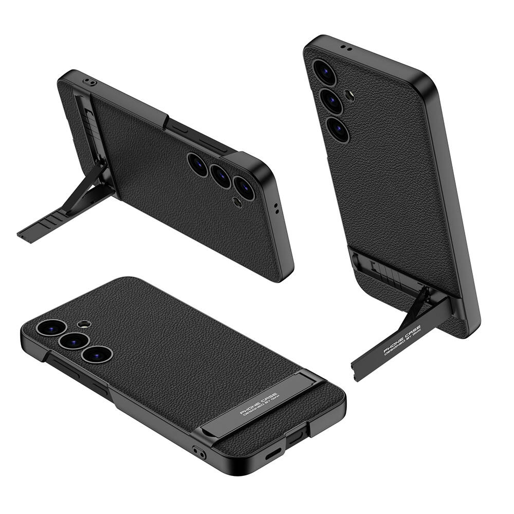 Galaxy S24 Kılıf Zore Kamera Korumalı Leather Dikey Standlı Ays Kılıf
