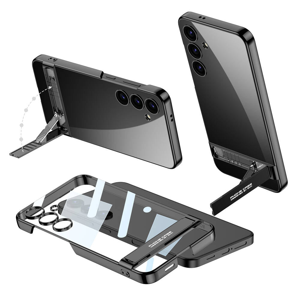 Galaxy S24 Kılıf Zore Kamera Korumalı Şeffaf Dikey Standlı Ays Kılıf