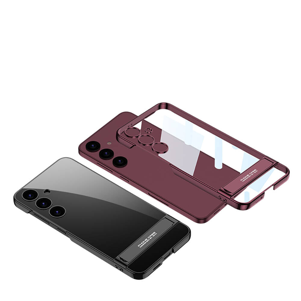 Galaxy S24 Kılıf Zore Kamera Korumalı Şeffaf Dikey Standlı Ays Kılıf