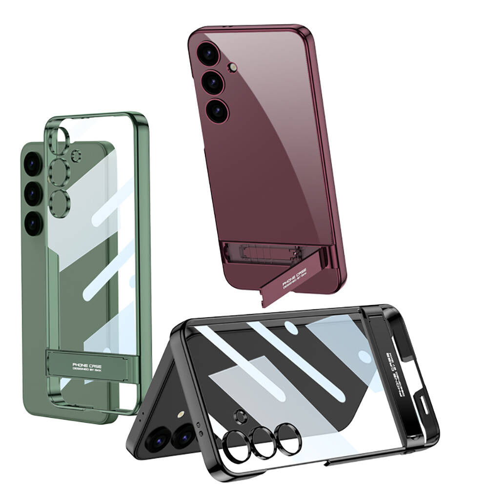 Galaxy S24 Kılıf Zore Kamera Korumalı Şeffaf Dikey Standlı Ays Kılıf