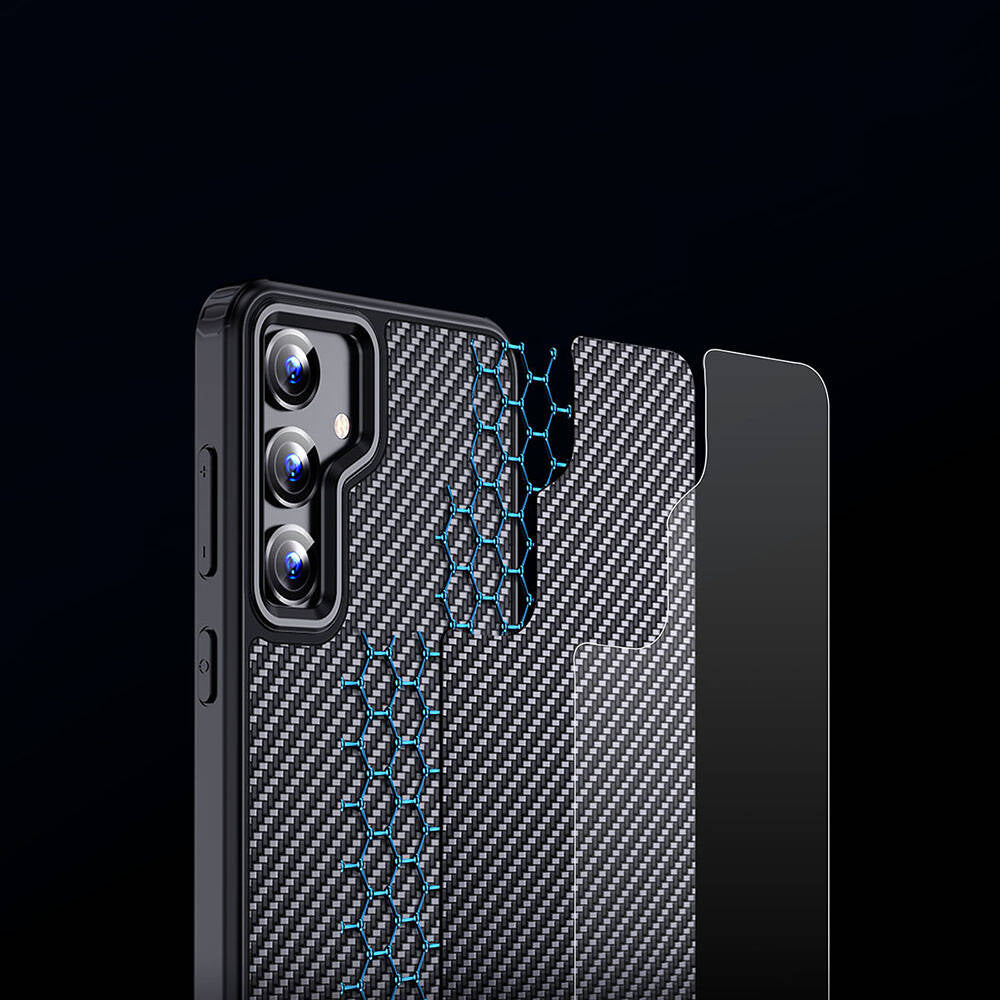 Galaxy S24 Plus Kılıf Aramid Karbon Fiber M-safe Özellikli Wlons Radison Kılıf