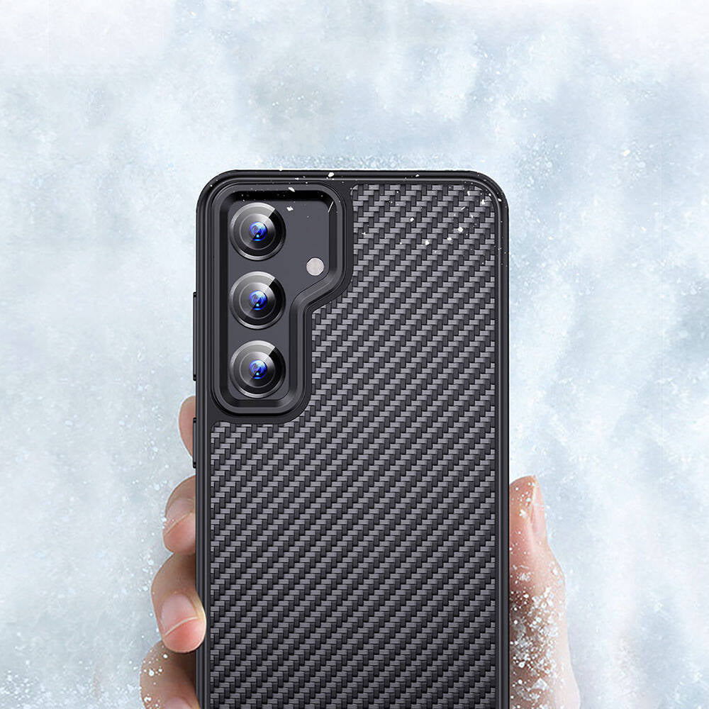 Galaxy S24 Plus Kılıf Aramid Karbon Fiber M-safe Özellikli Wlons Radison Kılıf