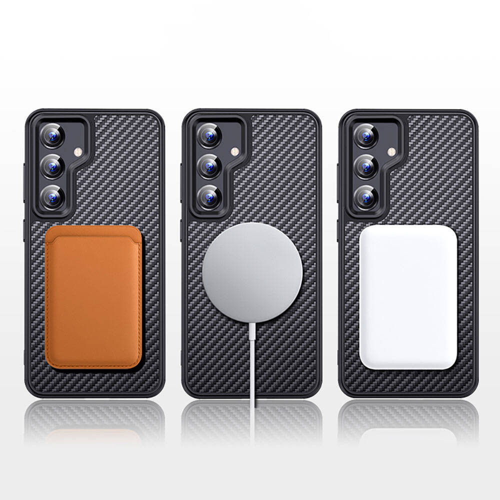Galaxy S24 Plus Kılıf Aramid Karbon Fiber M-safe Özellikli Wlons Radison Kılıf