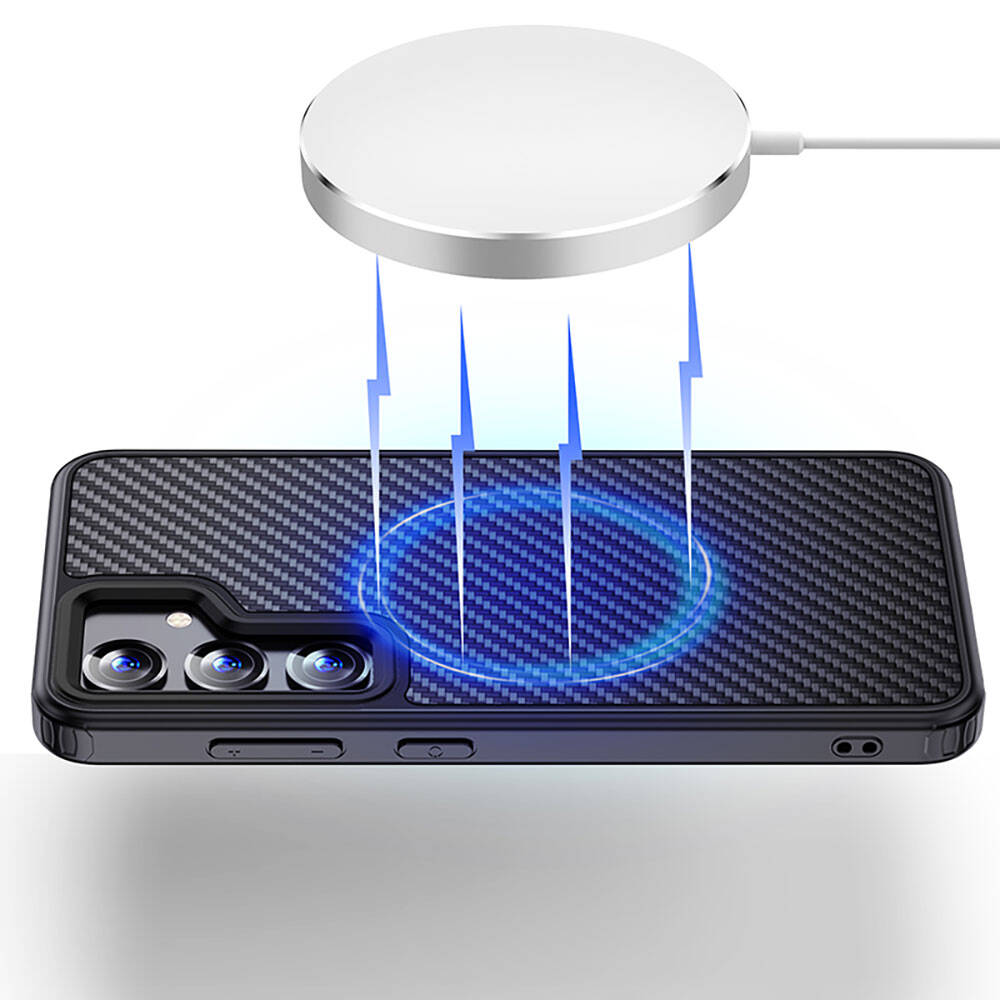 Galaxy S24 Plus Kılıf Aramid Karbon Fiber M-safe Özellikli Wlons Radison Kılıf