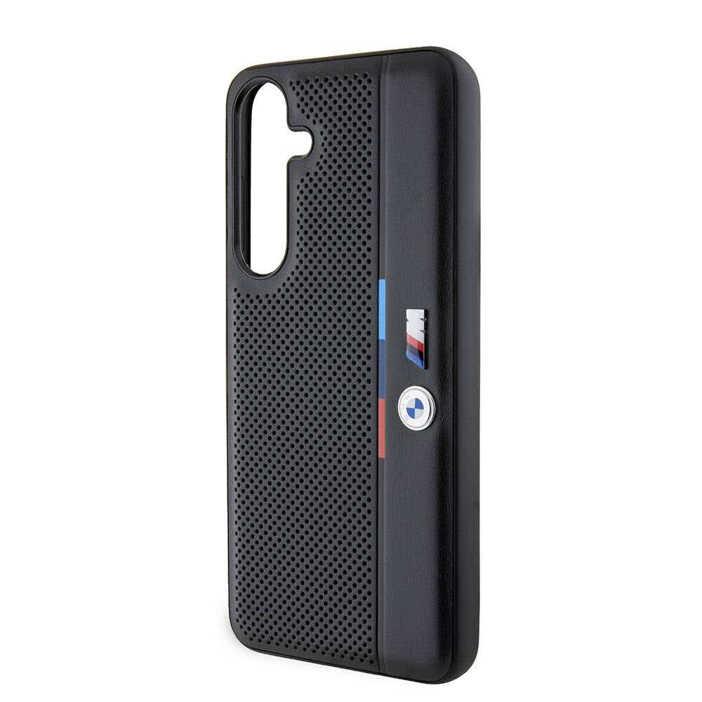 Galaxy S24 Plus Kılıf BMW Orijinal Lisanslı M Logolu Üç Renk Çizgili Delikli Detail Line Kılıf
