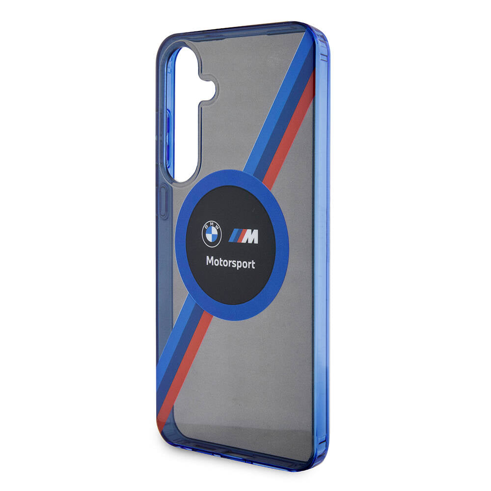 Galaxy S24 Plus Kılıf BMW Orijinal Lisanslı M Logolu Üç Renk Çizgili Motorsport Circle Kılıf