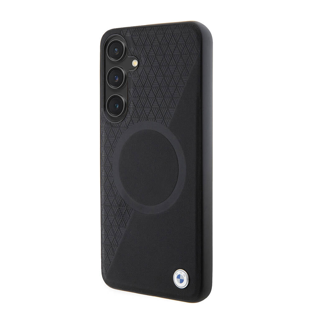 Galaxy S24 Plus Kılıf BMW Orijinal Lisanslı M-safe Şarj Özellikli Yarım Dokulu Circle Leather Kılıf