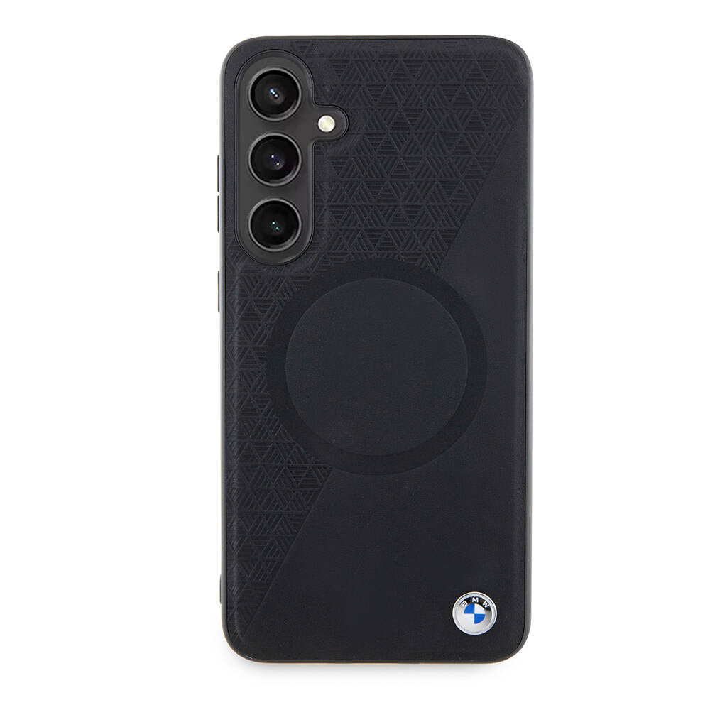 Galaxy S24 Plus Kılıf BMW Orijinal Lisanslı M-safe Şarj Özellikli Yarım Dokulu Circle Leather Kılıf