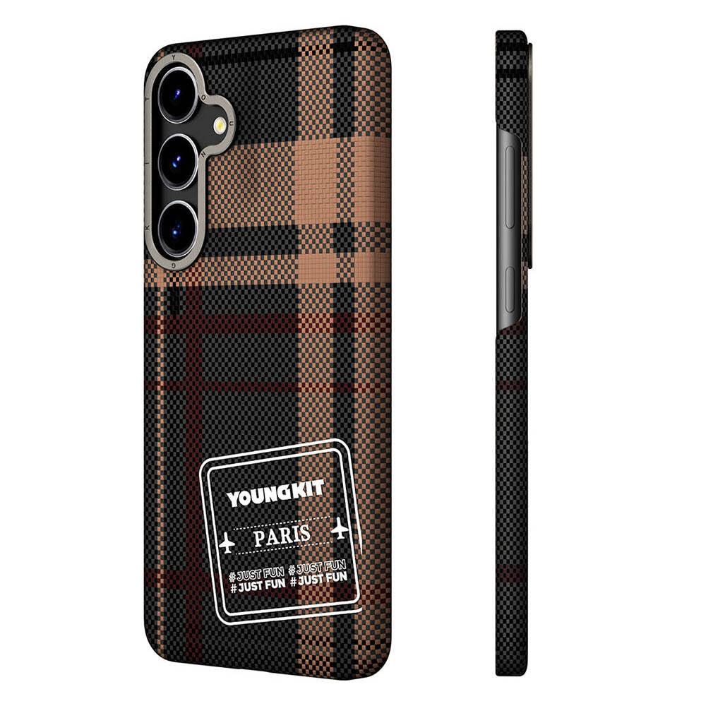 Galaxy S24 Plus Kılıf Ekose Desenli Youngkit Gezhi Serisi Kılıf
