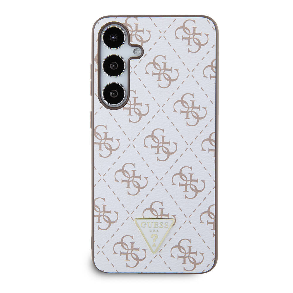 Galaxy S24 Plus Kılıf Guess Orijinal Lisanslı PU Üçgen Logo 4G Desenli Kılıf