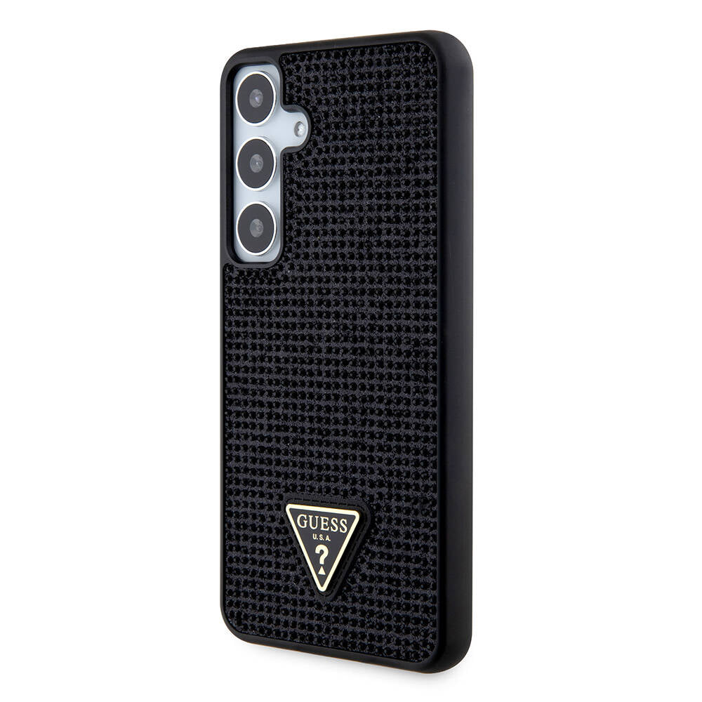 Galaxy S24 Plus Kılıf Guess Orijinal Lisanslı Taşlı Arka Yüzey Üçgen Logolu Kılıf