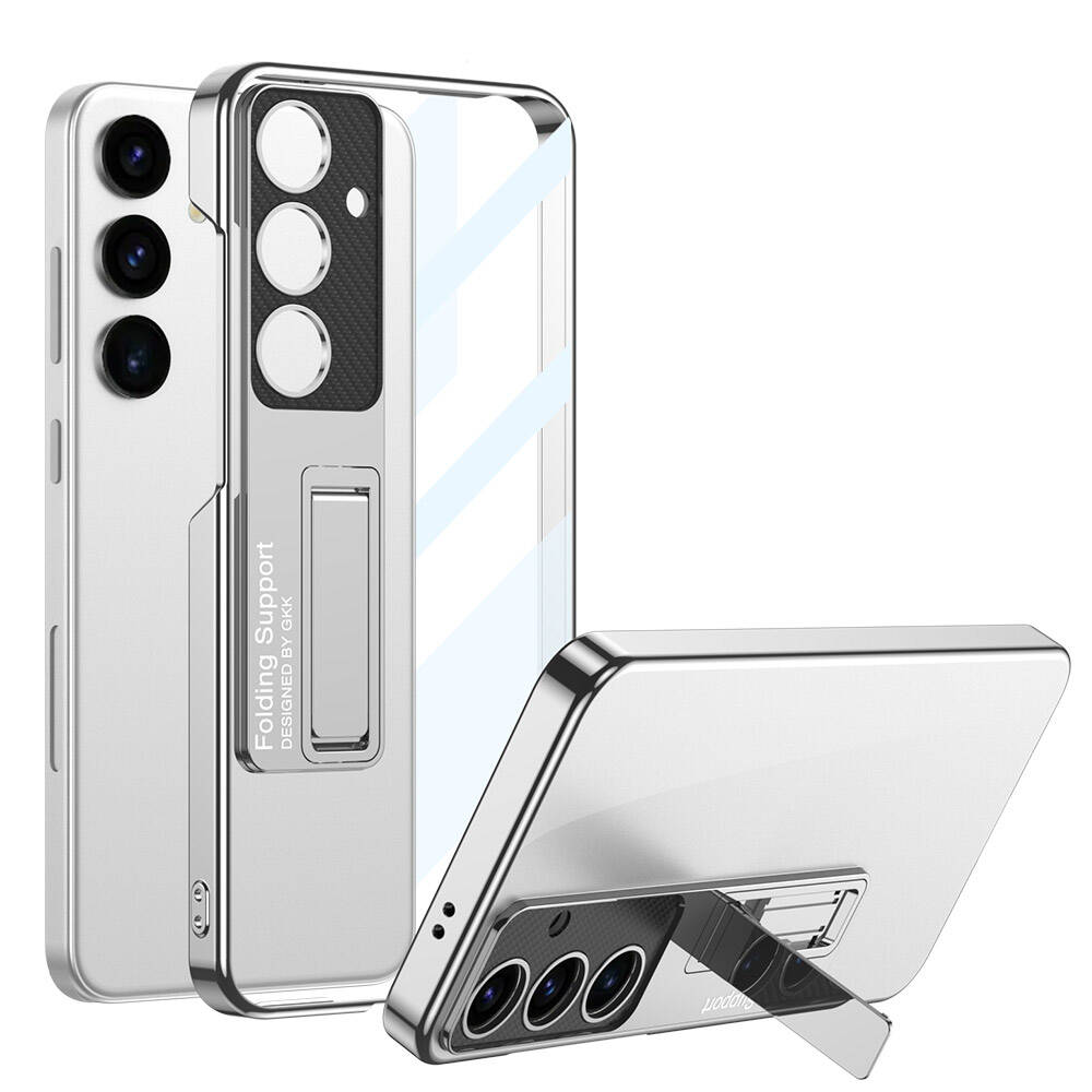 Galaxy S24 Plus Kılıf Kamera Korumalı Şeffaf Tasarımlı Zore Lego Standlı Kılıf