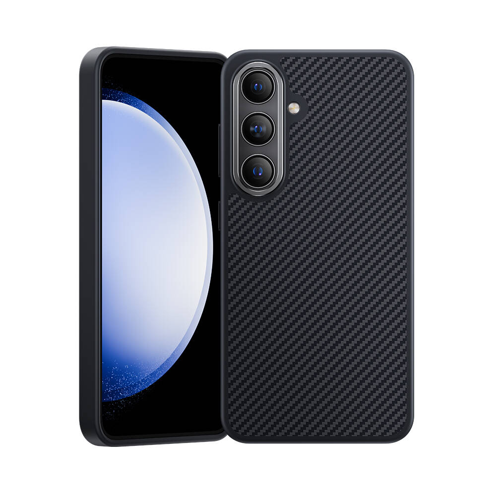 Galaxy S24 Plus Kılıf Karbon Fiber M-safe Şarj Özellikli Benks Hybrid ArmorPro 600D Kevlar Kılıf