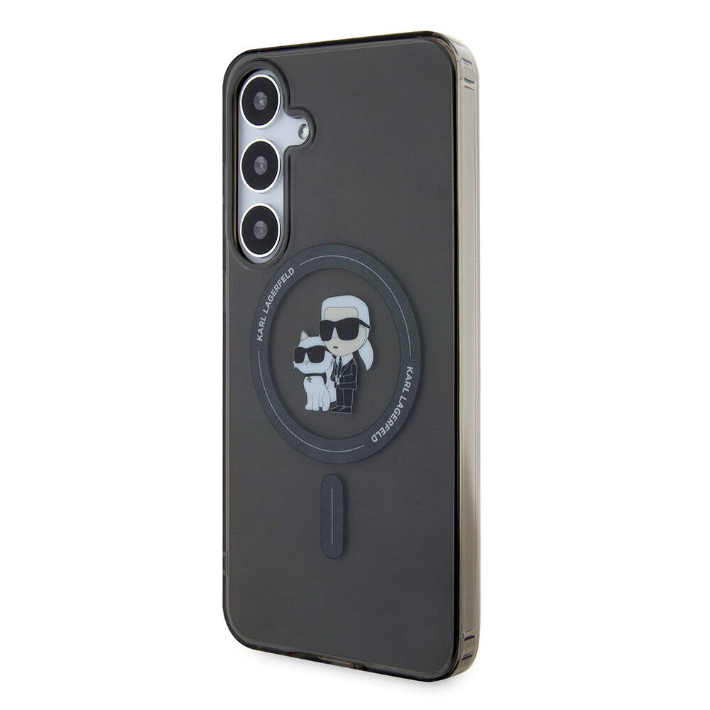 Galaxy S24 Plus Kılıf Karl Lagerfeld Orijinal Lisanslı M-safe Şarj Özellikli Karl & Choupette IML Baskılı Kılıf