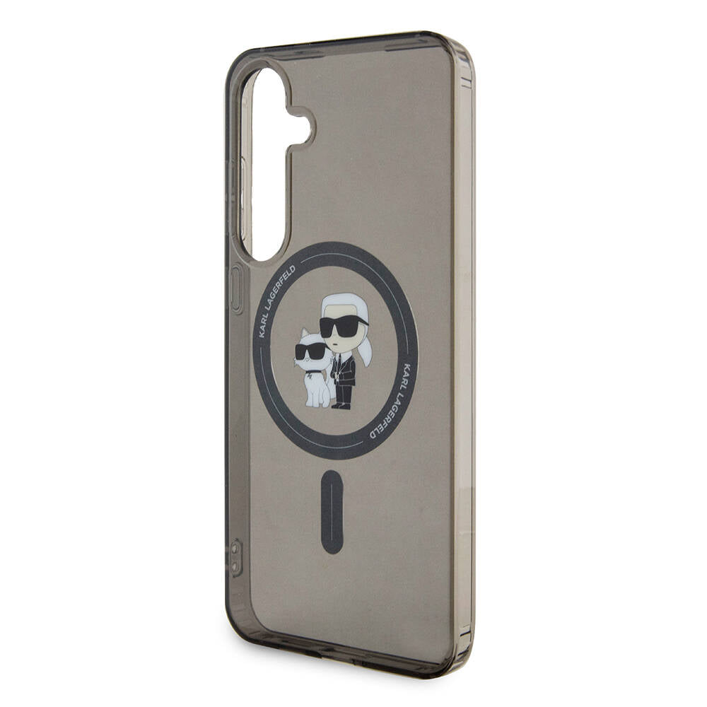 Galaxy S24 Plus Kılıf Karl Lagerfeld Orijinal Lisanslı M-safe Şarj Özellikli Karl & Choupette IML Baskılı Kılıf