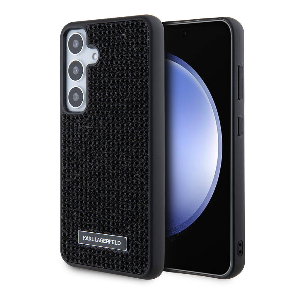 Galaxy S24 Plus Kılıf Karl Lagerfeld Taşlı Metal Logo Orijinal Lisanslı Kılıf
