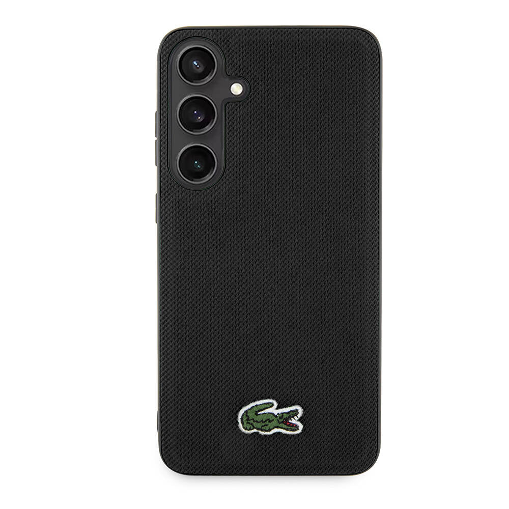 Galaxy S24 Plus Kılıf Lacoste Orijinal Lisanslı PU Pike Desenli Arka Yüzey İkonik Timsah Dokuma Logolu Kılıf