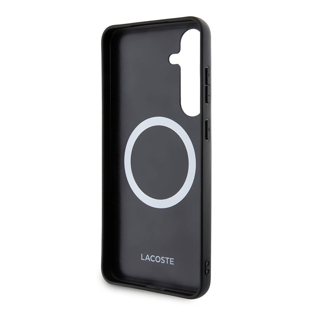 Galaxy S24 Plus Kılıf Lacoste orijinal Lisanslı PU Pike Desenli Arka Yüzey İkonik Timsah Dokuma Logolu Kılıf