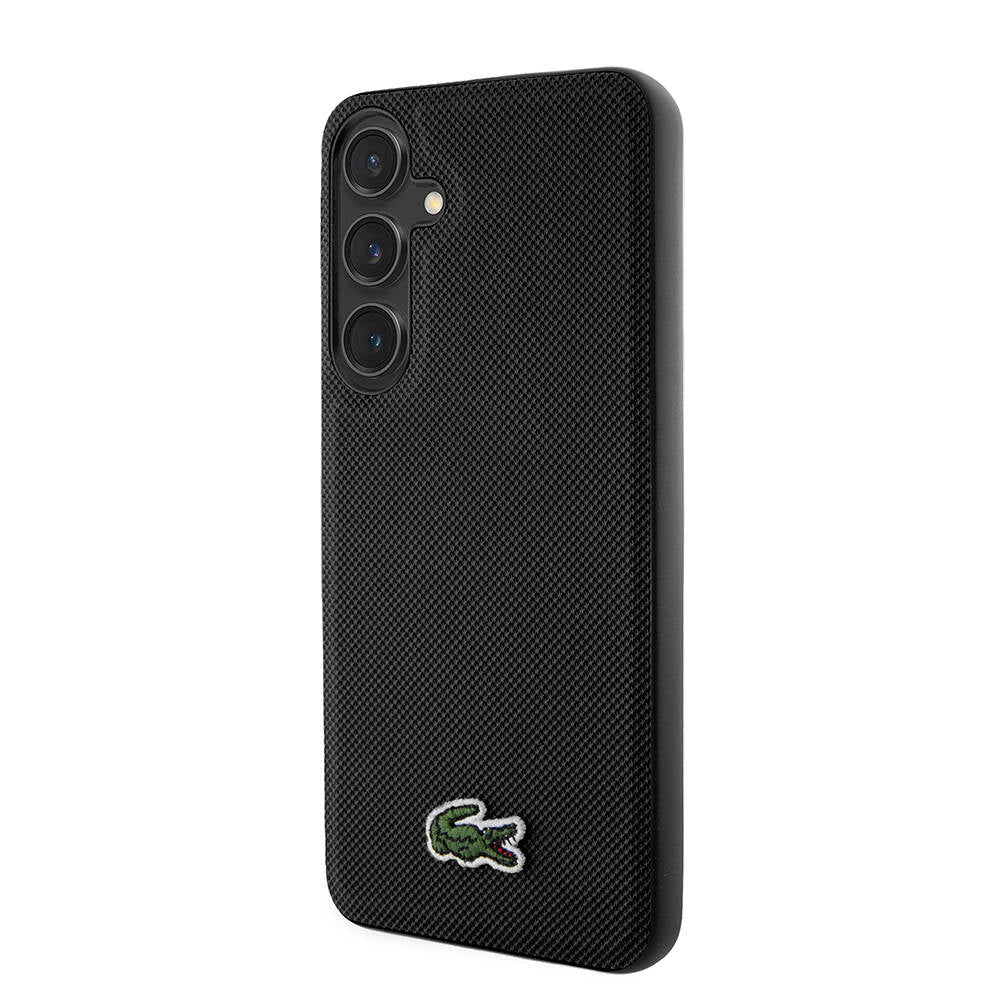 Galaxy S24 Plus Kılıf Lacoste orijinal Lisanslı PU Pike Desenli Arka Yüzey İkonik Timsah Dokuma Logolu Kılıf
