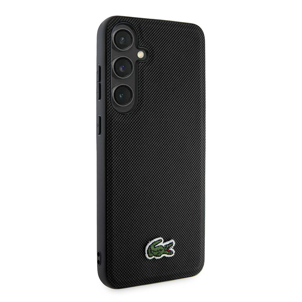 Galaxy S24 Plus Kılıf Lacoste orijinal Lisanslı PU Pike Desenli Arka Yüzey İkonik Timsah Dokuma Logolu Kılıf