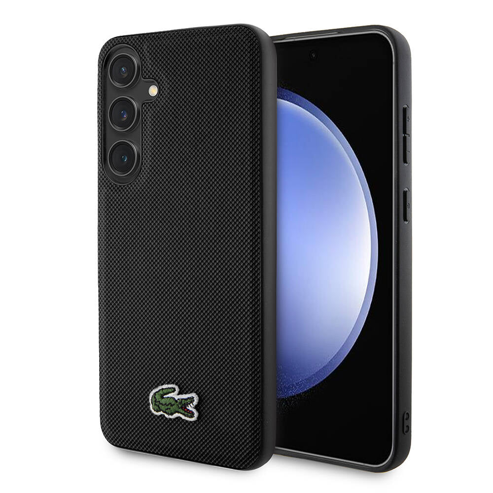 Galaxy S24 Plus Kılıf Lacoste orijinal Lisanslı PU Pike Desenli Arka Yüzey İkonik Timsah Dokuma Logolu Kılıf