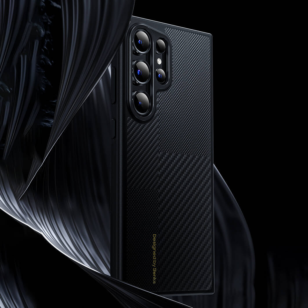 Galaxy S24 Plus Kılıf M-safe Şarj Özellikli Karbon Fiber Benks Montage Hybrid ArmorPro Kevlar Kılıf