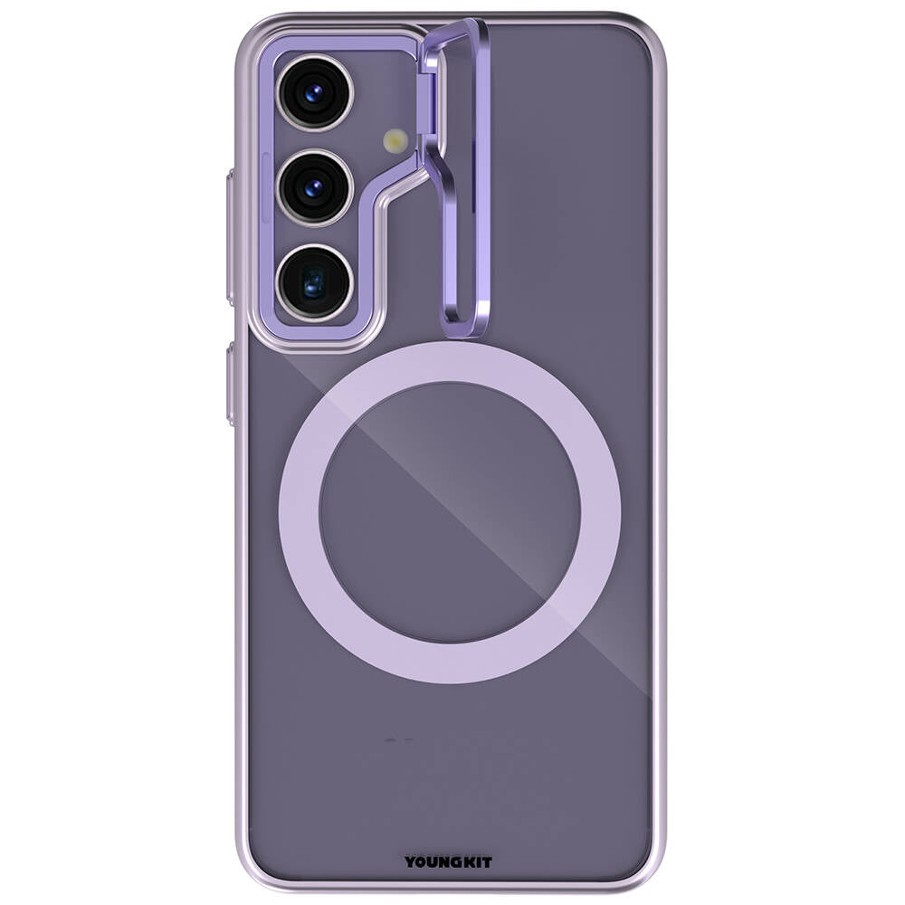 Galaxy S24 Plus Kılıf M-safe Şarj Özellikli Sararma Önleyici Youngkit Crystal Grid Kılıf