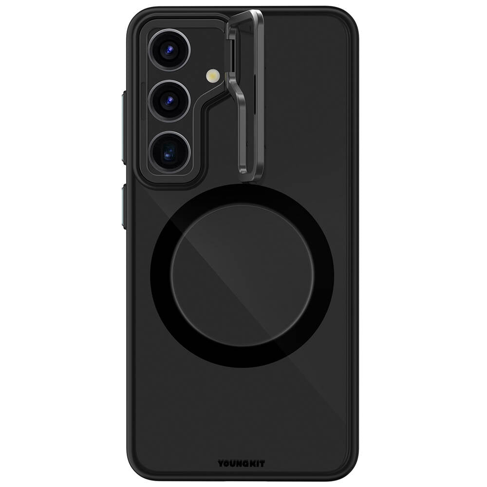 Galaxy S24 Plus Kılıf M-safe Şarj Özellikli Sararma Önleyici Youngkit Crystal Grid Kılıf