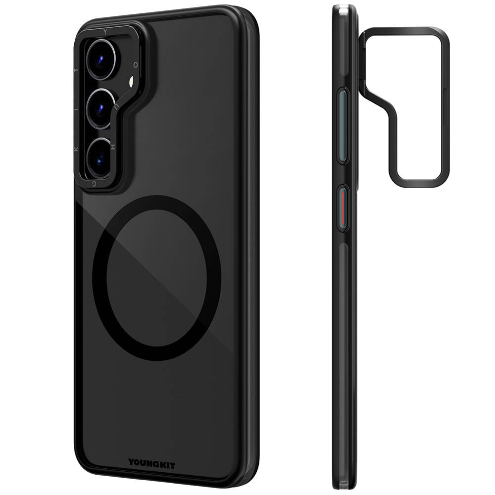 Galaxy S24 Plus Kılıf M-safe Şarj Özellikli Sararma Önleyici Youngkit Crystal Grid Kılıf