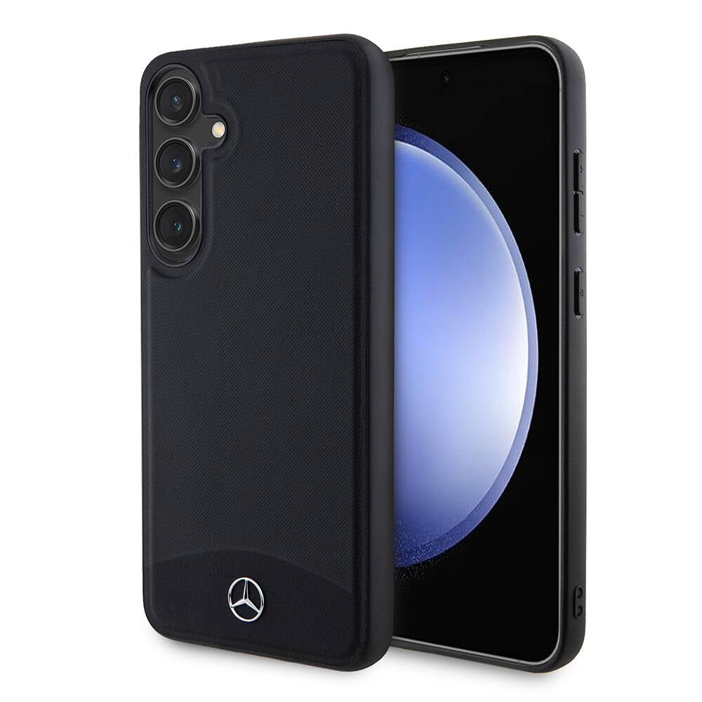 Galaxy S24 Plus Kılıf Mercedes Benz OrijinalLisanslı M-safe Şarj Özellikli Deri Dokumalı Sade Kılıf