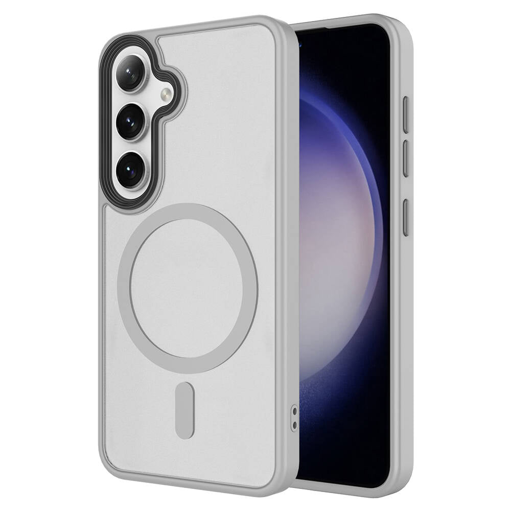 Galaxy S24 Plus Kılıf Sert PC Arka Yüzey Wireless Şarj Özellikli Zore Flet M-safe Kılıf