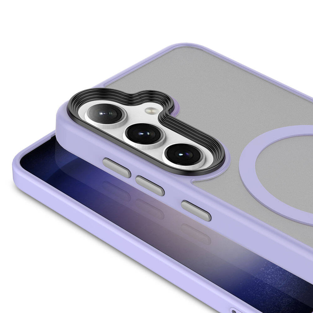 Galaxy S24 Plus Kılıf Sert PC Arka Yüzey Wireless Şarj Özellikli Zore Flet M-safe Kılıf