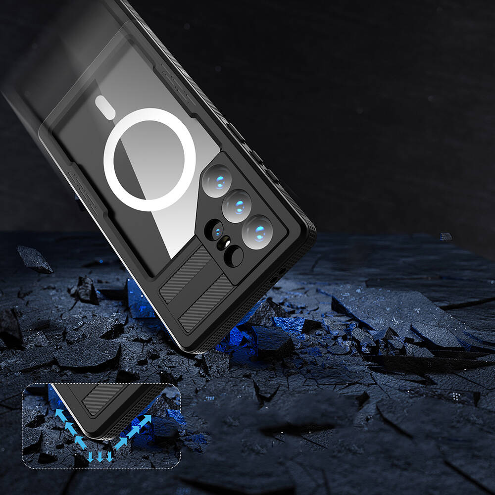 Galaxy S24 Ultra Kılıf M-safe Şarj Özellikli 1-1 Su Geçirmez Kılıf