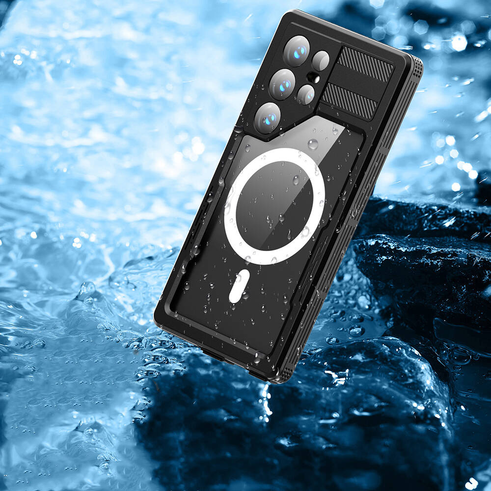 Galaxy S24 Ultra Kılıf M-safe Şarj Özellikli 1-1 Su Geçirmez Kılıf