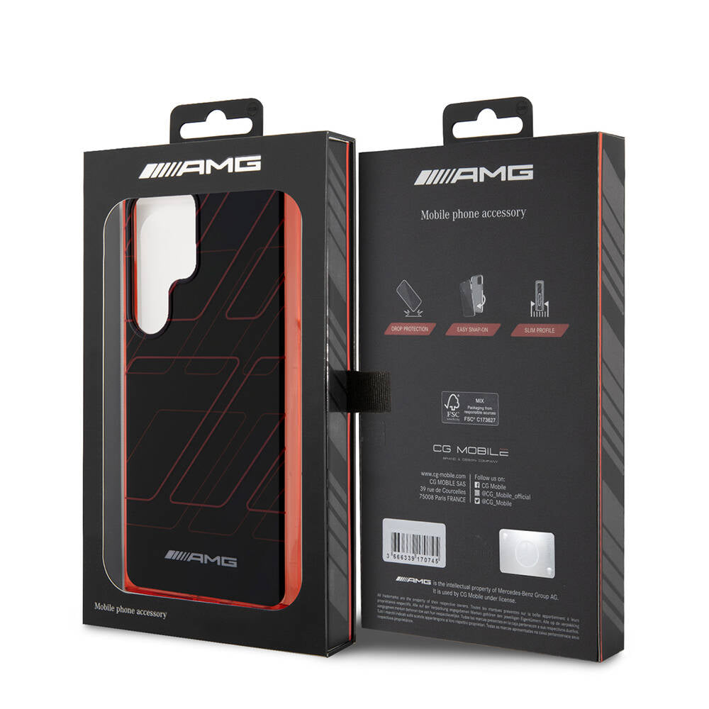 Galaxy S24 Ultra Kılıf AMG Orijinal Lisanslı Çift Katmanlı Dörtgen Desenli Kılıf