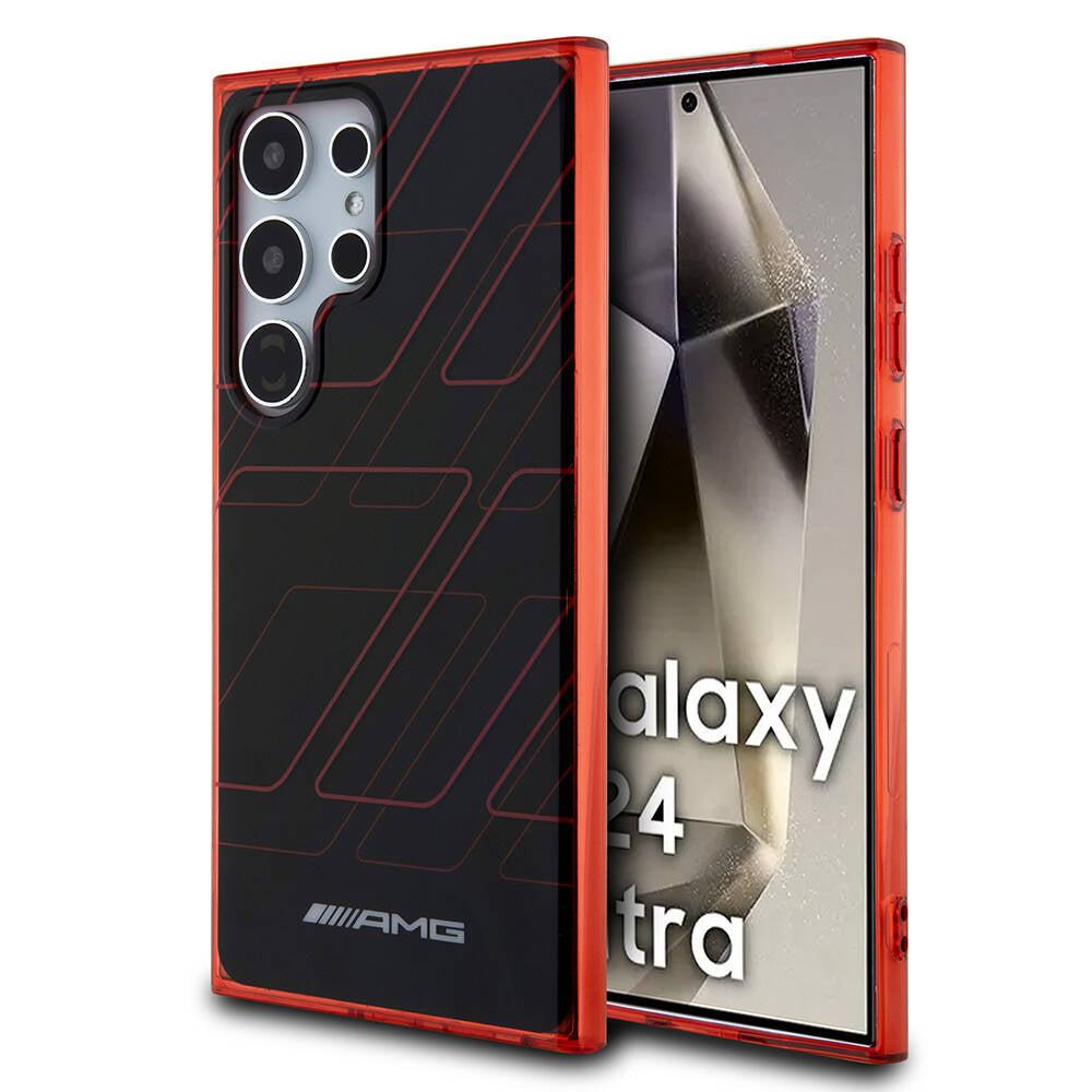 Galaxy S24 Ultra Kılıf AMG Orijinal Lisanslı Çift Katmanlı Dörtgen Desenli Kılıf