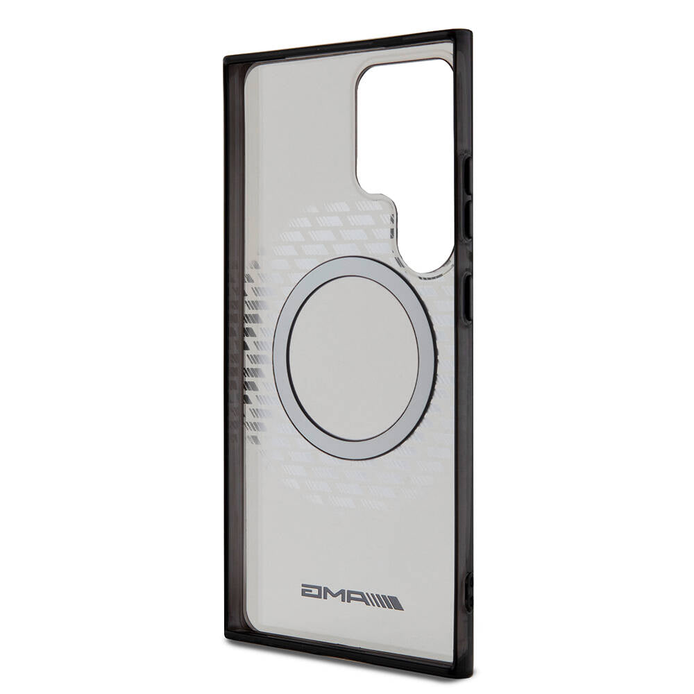 Galaxy S24 Ultra Kılıf AMG Orijinal Lisanslı M-safe Şarj Özellikli Eşkenar Dörtgen Desenli Transparan Kılıf