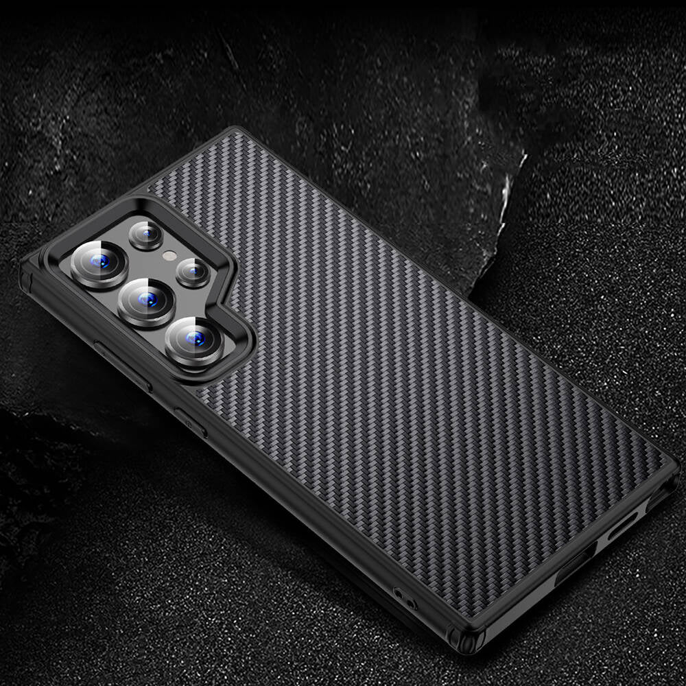 Galaxy S24 Ultra Kılıf Aramid Karbon Fiber M-safe Özellikli Wlons Radison Kılıf