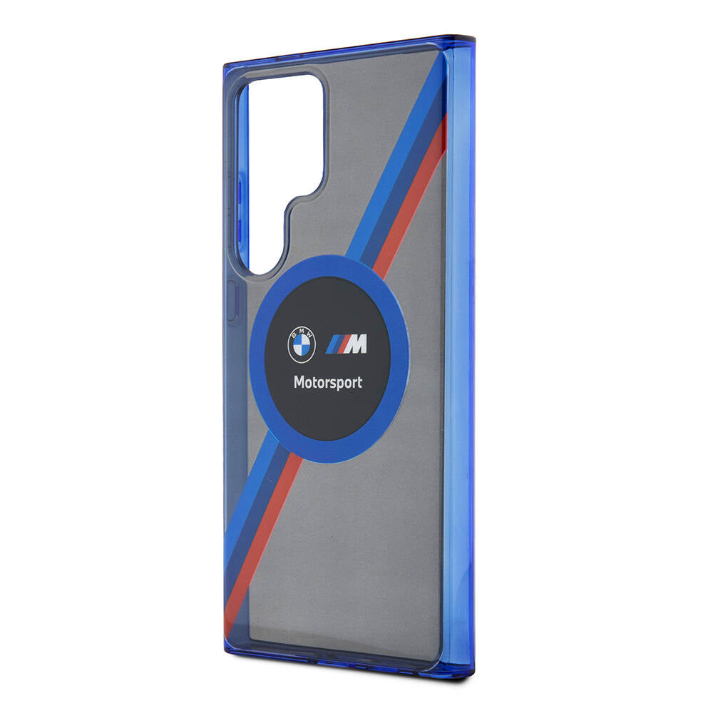 Galaxy S24 Ultra Kılıf BMW Orijinal Lisanslı M Logolu Üç Renk Çizgili Motorsport Circle Kılıf